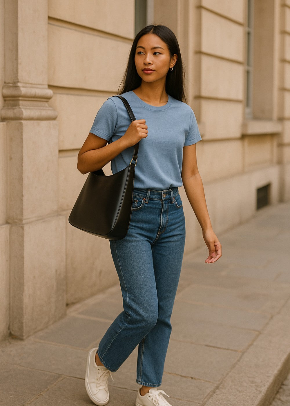Julia leather bag with matching pouch