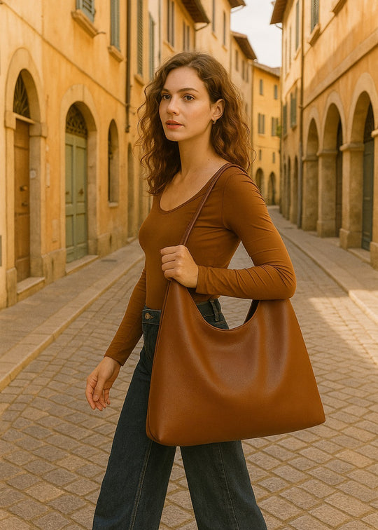 Felicia Leather Bag with a Pouch Free