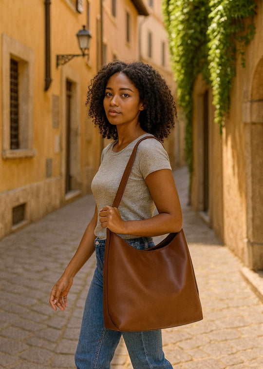 Julia leather bag with matching pouch