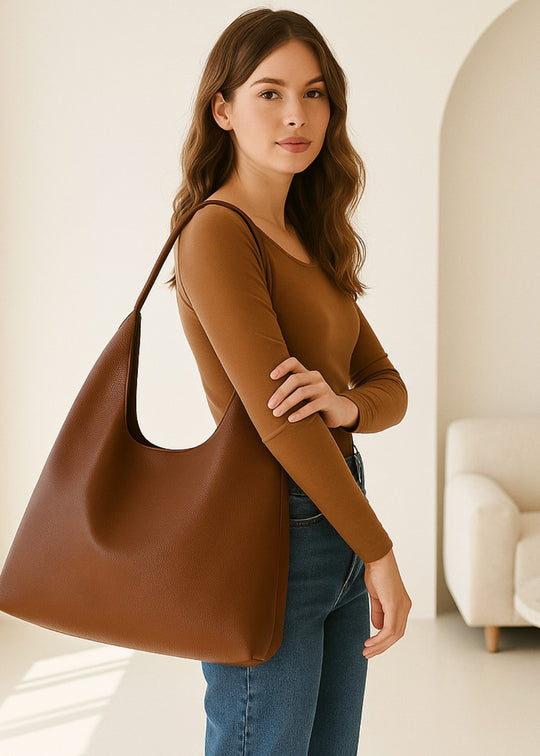 Felicia Leather Bag with a Pouch Free