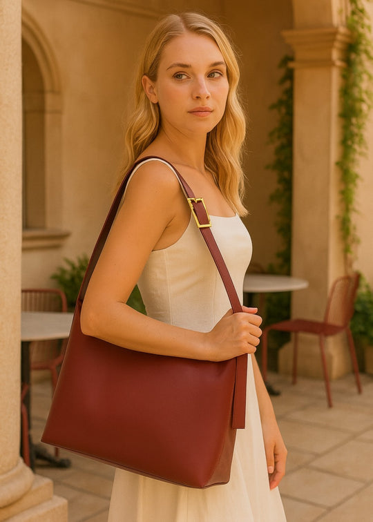Julia leather bag with matching pouch
