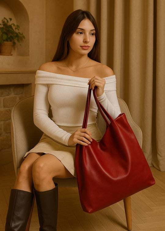 Felicia Leather Bag with a Pouch Free