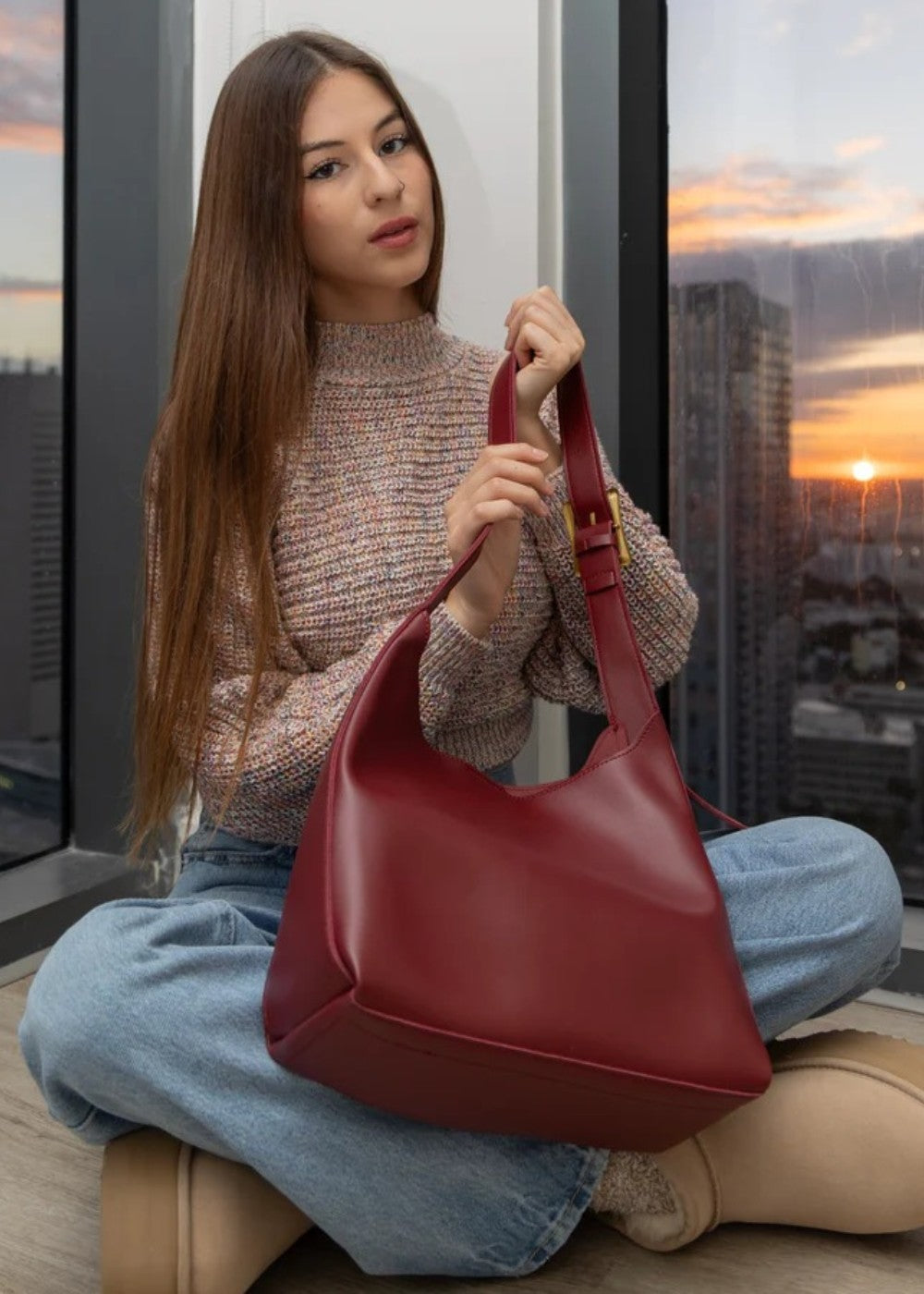 Sac en cuir Julia + 1 pochette offerte